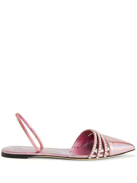 Giuseppe Zanotti Claralie rhinestone-embellished flat pumps Pink E350003001