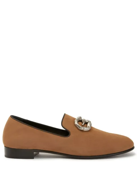 Giuseppe Zanotti logo-plaque leather loafers Brown IU20003006