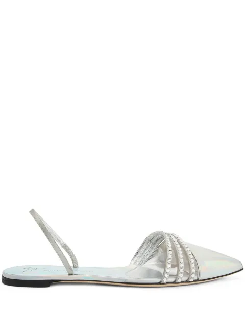 Giuseppe Zanotti Claralie slingback flat sandals Silver E350003003