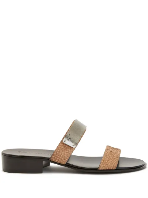 Giuseppe Zanotti Ignazio double-strap slide sandals Brown EU30002003