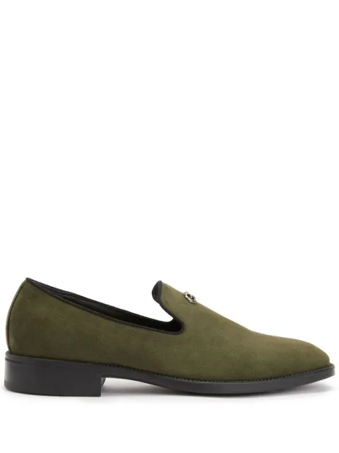 Giuseppe Zanotti Imrham logo-plaque suede loafers Green EU30010003