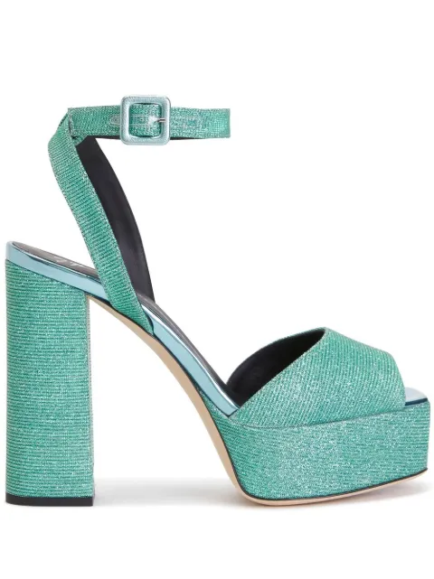 Giuseppe Zanotti glitter block-heel platform sandals Green I000010048