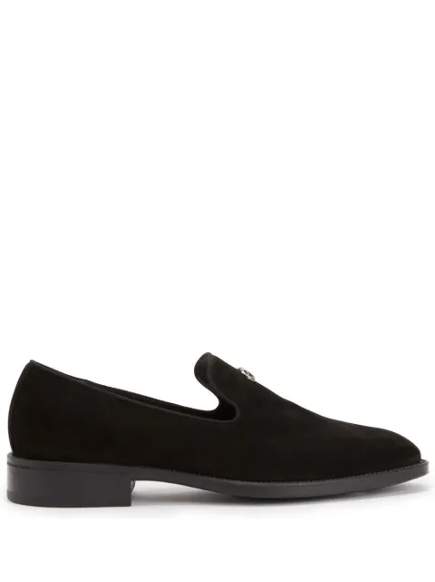 Giuseppe Zanotti Imrham logo-plaque suede loafers Black EU30010001