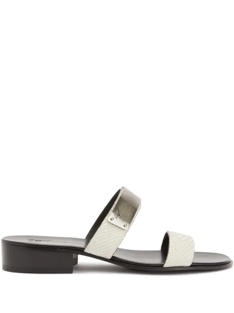 Giuseppe Zanotti Ignazio double-strap slide sandals White EU30002001
