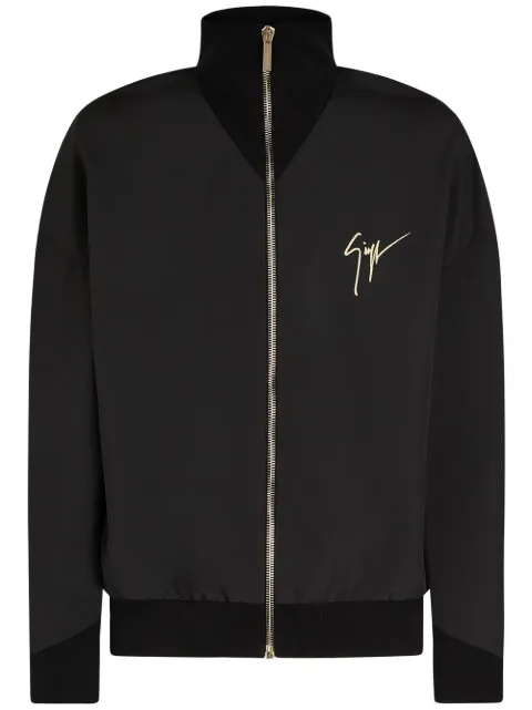 Giuseppe Zanotti embroidered-logo zip-up bomber jacket Black ERU3004001