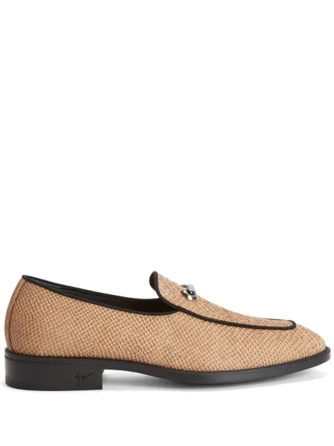 Giuseppe Zanotti Archibald snakeskin-effect leather loafers Brown IU20036007