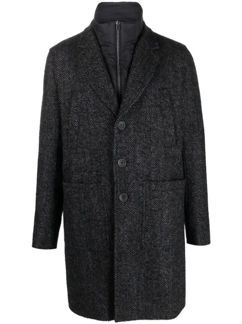 Herno Nottingham Ecoage layered coat Black CA000150U33354R
