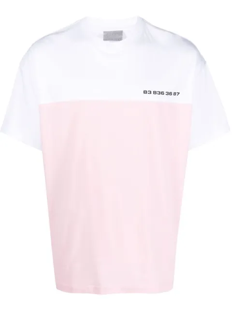 VTMNTS logo-print colour-block T-shirt Pink VL14TR360P