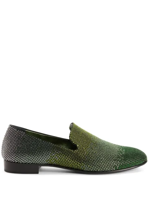 Giuseppe Zanotti Lewis Sparkle rhinestone loafers Green EU30001001