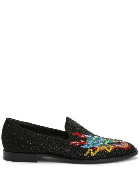 Giuseppe Zanotti Dragon Crystal rhinestone-embellished loafers Black EU30009001