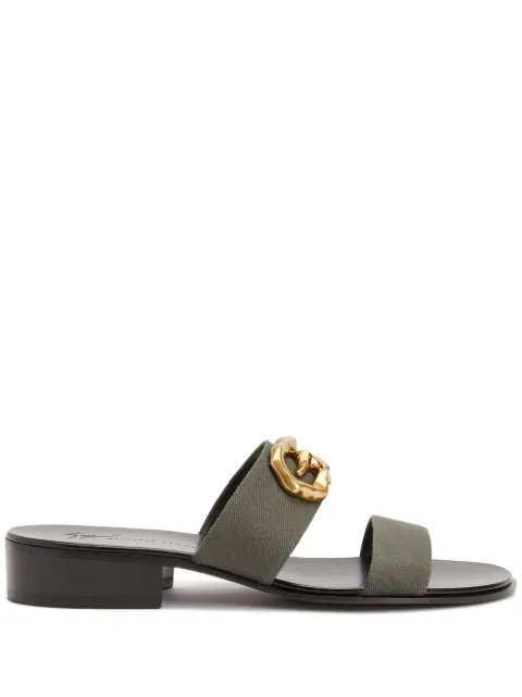 Giuseppe Zanotti Gregorie logo-plaque sandals Black IU20007005