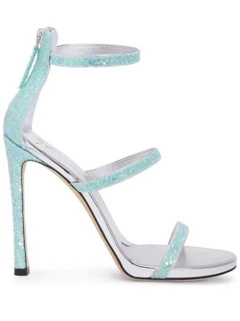 Giuseppe Zanotti Harmony glitter strappy sandals Green E300004003