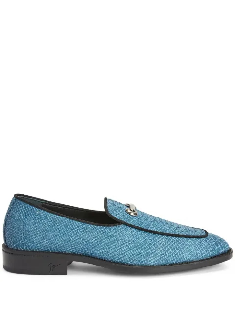 Giuseppe Zanotti Archibald snakeskin-effect leather loafers Blue IU20036008