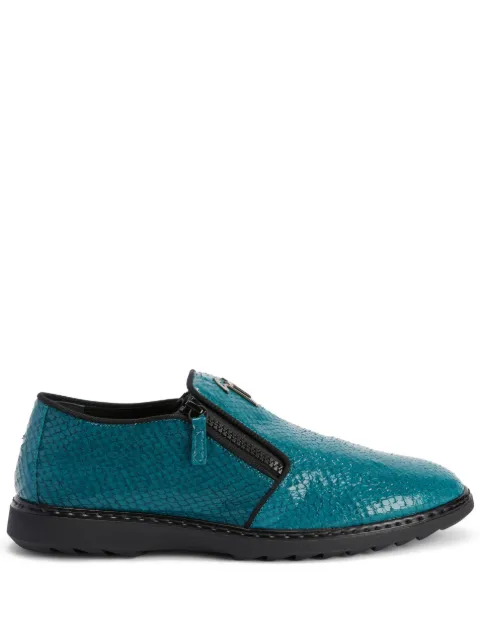 Giuseppe Zanotti snake-skin effect leather loafers Blue IU10053K02