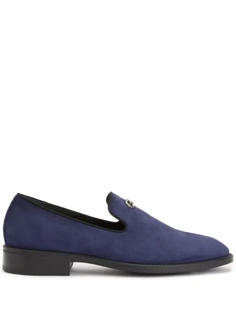 Giuseppe Zanotti Imrham logo-plaque suede loafers Blue EU30010002