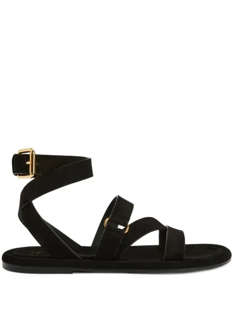 Giuseppe Zanotti Aymon buckled suede sandals Black EU30021003
