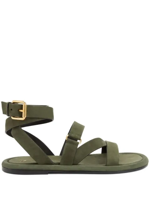 Giuseppe Zanotti Aymon buckled suede sandals Green EU30021002
