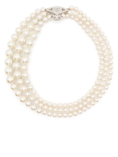 Vivienne Westwood Graziella three-row pearl bracelet Neutrals 6301010U02P132