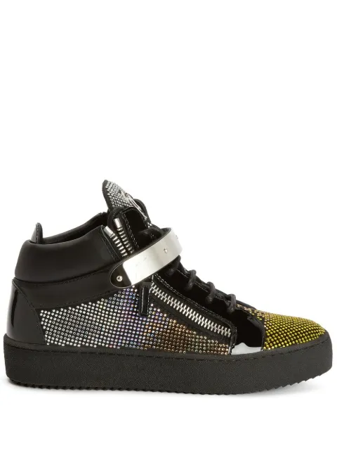 Giuseppe Zanotti rhinestone-embellished mid-top trainers Black RS30032001
