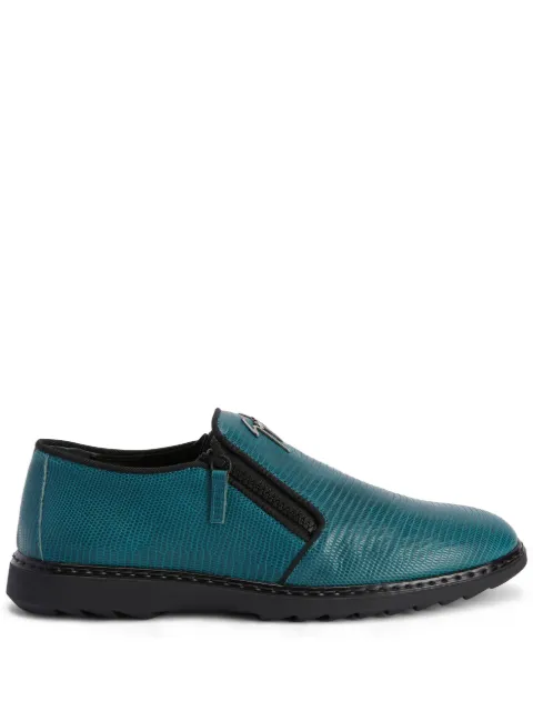Giuseppe Zanotti snake-skin effect leather loafers Blue IU10053K06