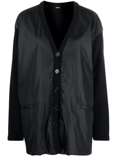 ASPESI hybrid button-up cardigan Black 5201V054