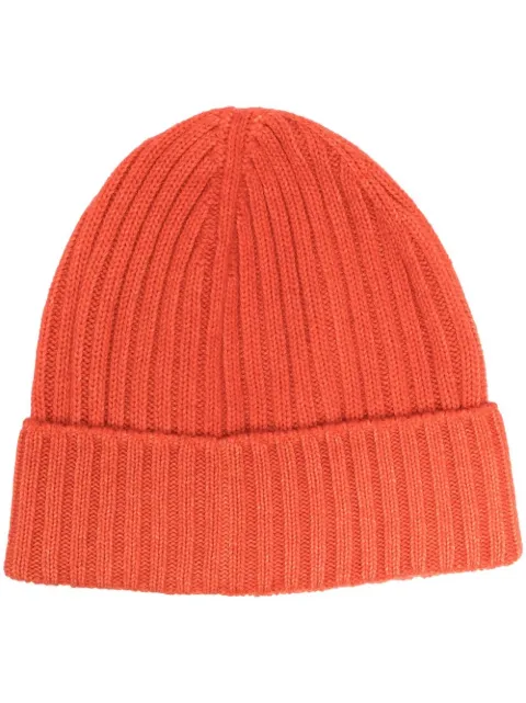 Dell'oglio cashmere ribbed-knit beanie Orange 168VCASHMERE