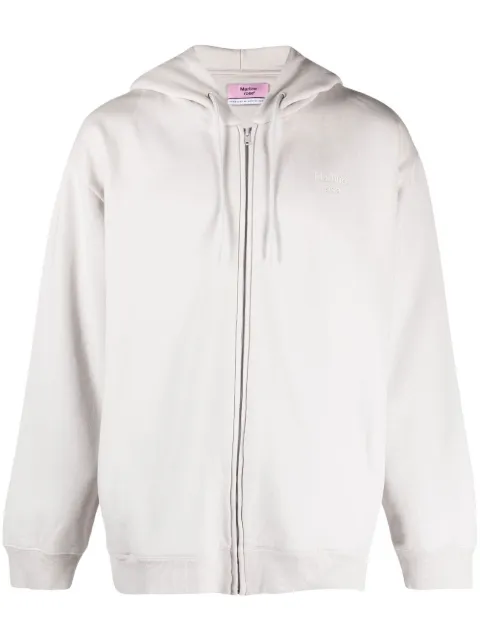 Martine Rose graphic-print zipped hoodie Grey MRAW22628