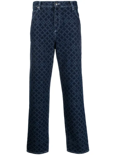 Charles Jeffrey Loverboy geometric-patterned straight leg jeans Blue CJLAW22SCJM