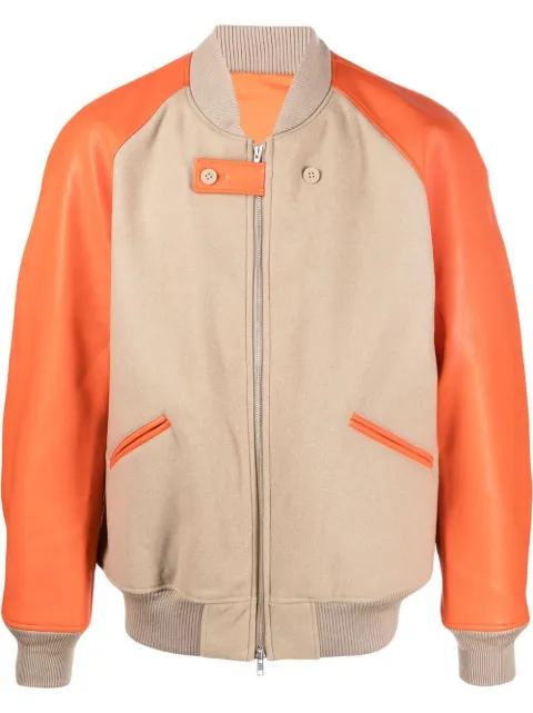 Y-3 contrasting-panel bomber jacket Neutrals HT4483