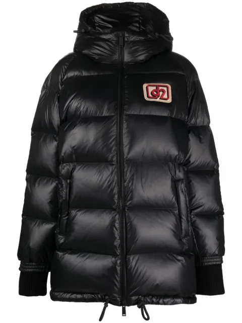 DSQUARED2 logo-patch padded coat Black S72AM0990S60518