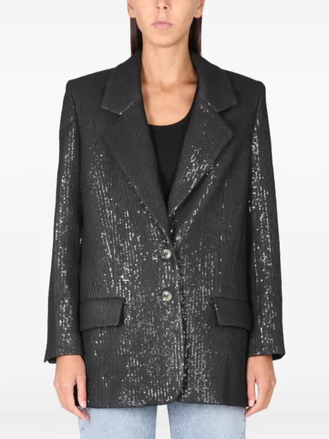 The Mannei sequin-embellished single-breasted coat Black ELJAS
