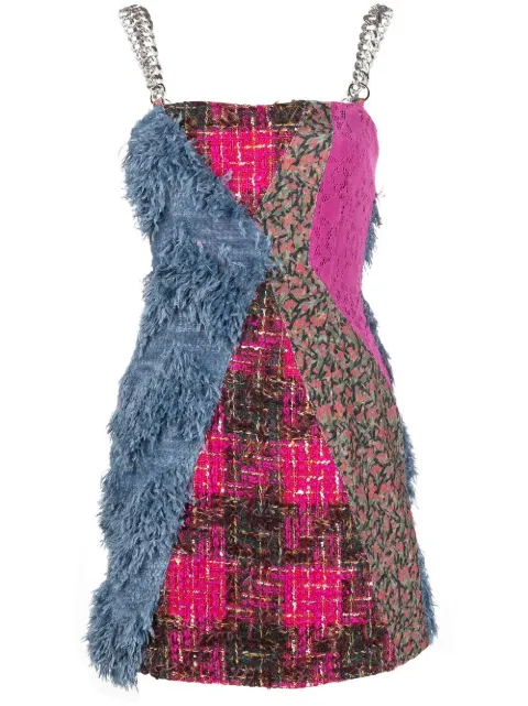 Andersson Bell patchwork mini dress Pink PF22ATB769W