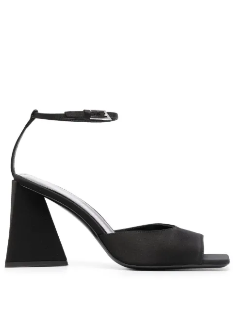 The Attico Piper 85mm satin sandals Black 231WS599V015