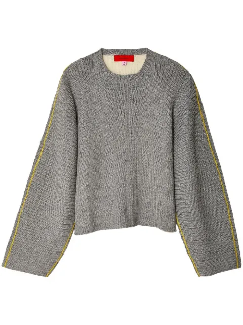 Eckhaus Latta striped ribbed jumper Grey 4026ELAW22C