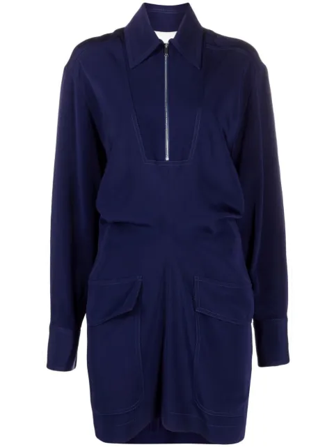 Victoria Beckham flap-pocket minidress Blue 1422WDR004164B