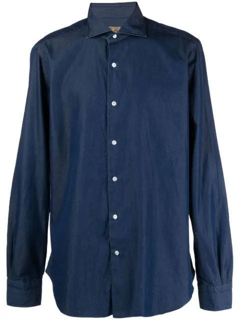 Barba long-sleeve shirt Blue LIU13P01PZ0998U