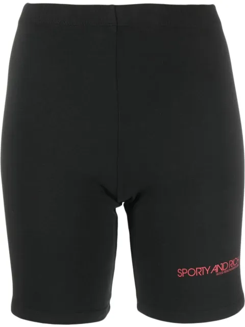 Sporty & Rich cotton biker shorts Black SH481FB