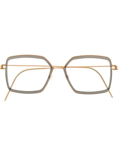 Lindberg square-frame optical glasses Gold KAREN