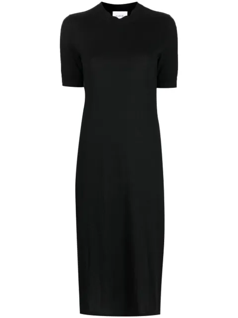 Barrie side-slit cashmere midi dress Black C200407