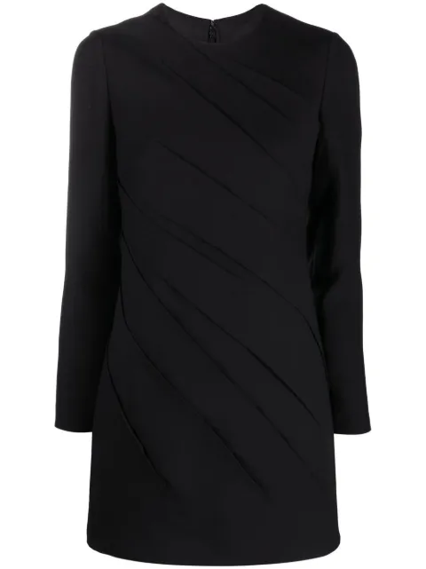 Valentino Garavani long-sleeve gathered minidress Black BVA0G51CF