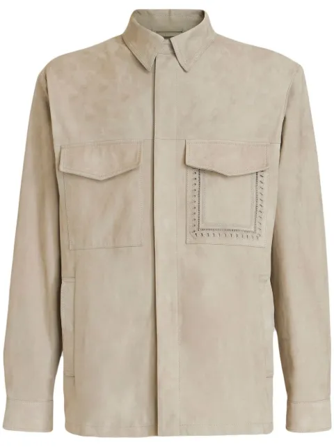 ETRO suede safari shirt jacket Neutrals 1L9797906
