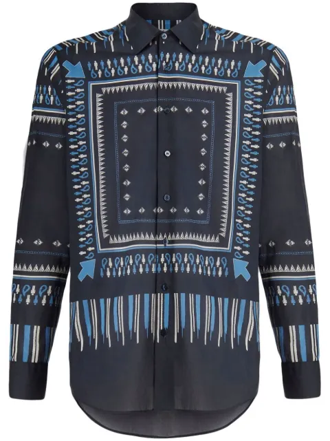 ETRO graphic-print cotton shirt Black 129084757