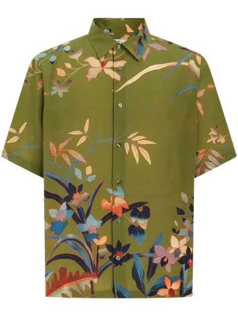ETRO floral-print silk shirt Green 1K9164780