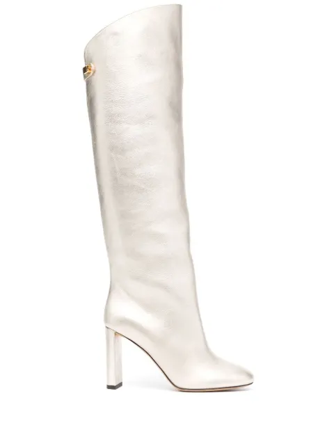 Maison Skorpios Adrianna 90mm knee-high leather boots Gold ADRIANANAPPALAMINATA
