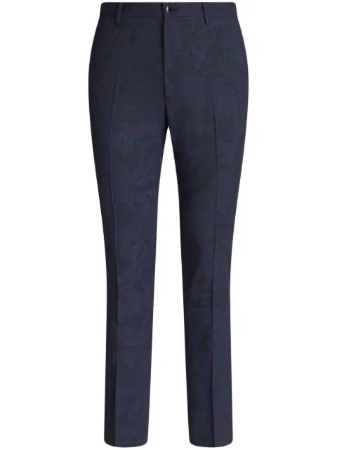 ETRO patterned-jacquard straight-leg trousers Blue 1W7154014