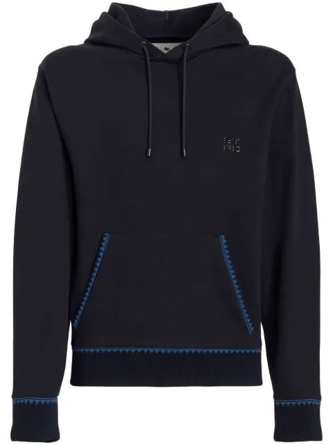 ETRO logo-patch pullover hoodie Blue 1Y9739497