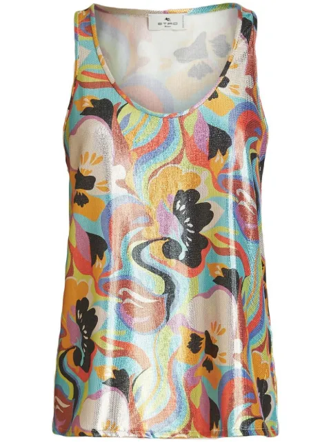 ETRO sleeveless racerback top Blue 124694624