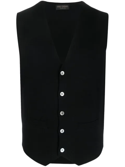 Dell'oglio V-neck fine-knit vest Black PA0MPTWM14M