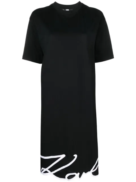 Karl Lagerfeld Signature Hem organic-cotton dress Black A1W13001999