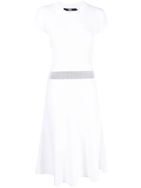 Karl Lagerfeld short-sleeve knit midi dress White 231W1359101